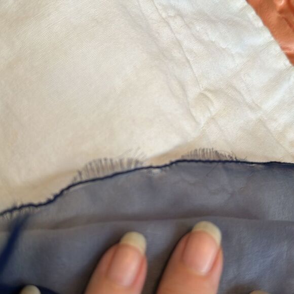 Vintage 50s/60s blue polyester head scarf - Picture 9 of 9
